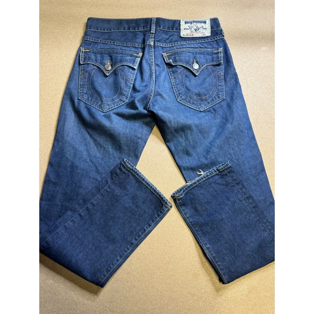 True Religion Slim Section Mens Jeans Blue Denim‎ Made in USA Size 32